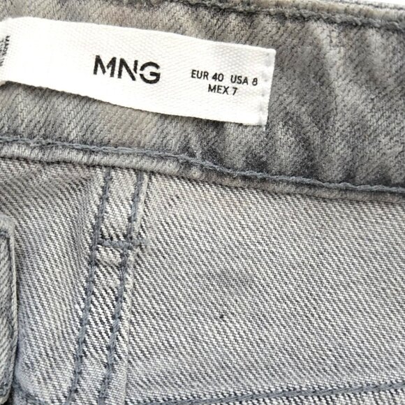 ✨ MNG by Mango Metallic Silver Wide-Leg Jeans – Size US 8 / EU 40 – NWT - Picture 13 of 13